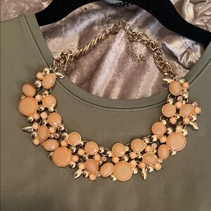 New York & Company Gold and Peach Necklace
